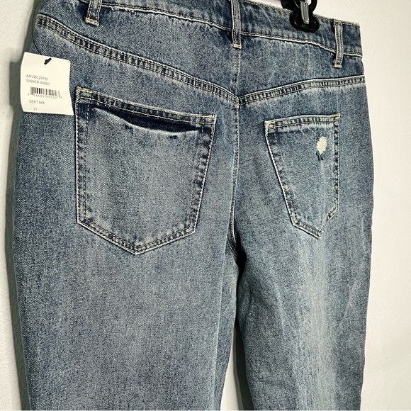 AFRM Distressed High Rise Button Fly Jeans Size 27 NWT - Picture 11 of 16